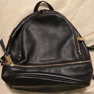 Rhea Medium Leather Backpack Michael Kors